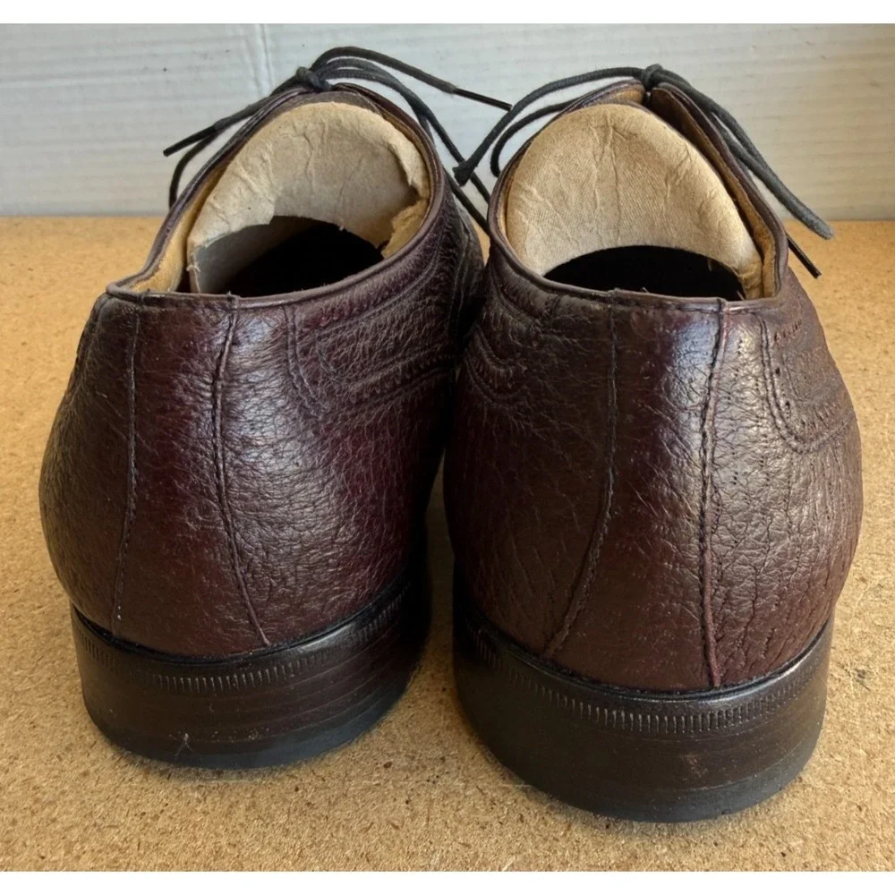 Moreschi Abano Cap‎ Toe Lace Up Brogue Oxfords Peccary & Calfskin Men's 9.5M